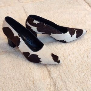 Donald J Pliner Calf Hair Cow Print Heels